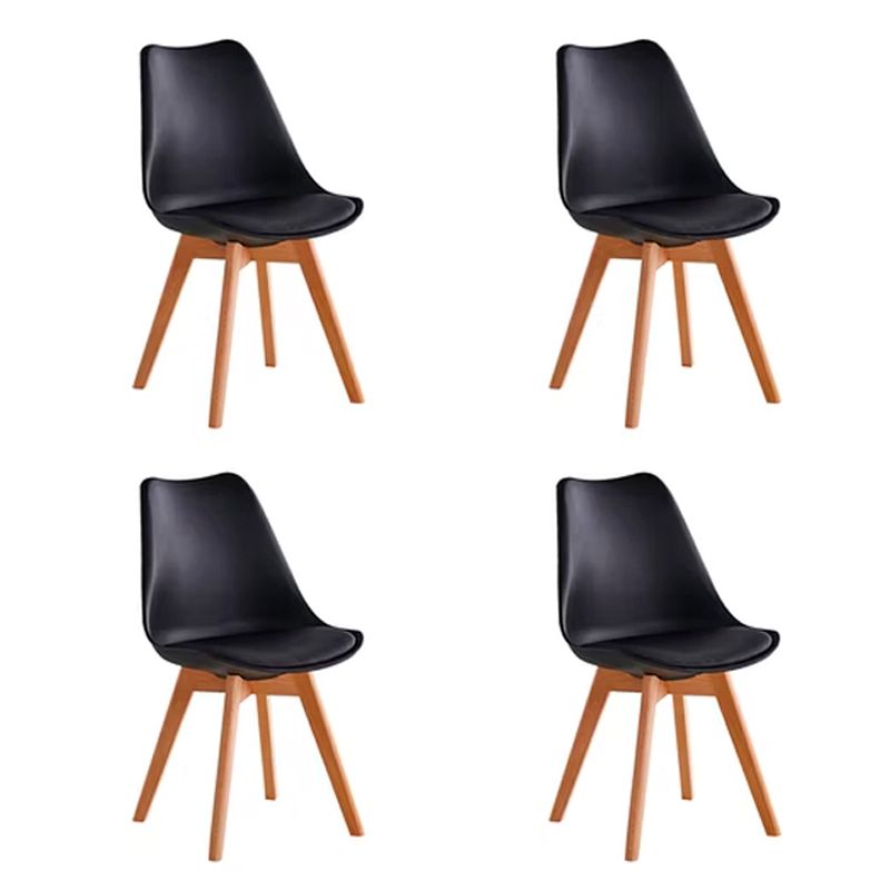 GENERICO - Pack de 4 Silla Clasica Estilo Tulip NEGRO