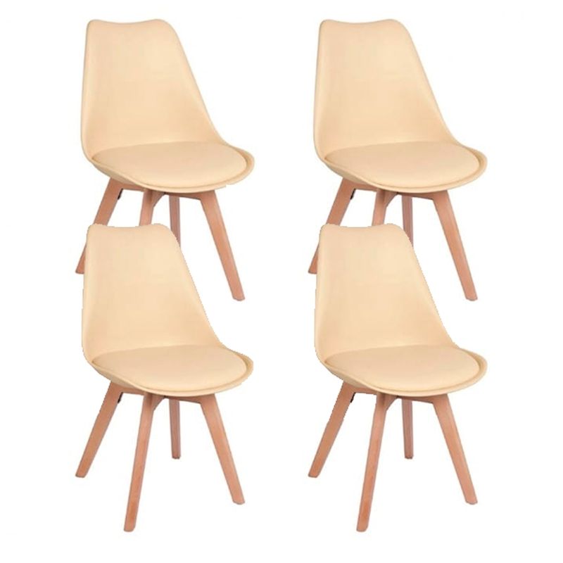 GENERICO - Pack de 4 Silla Clasica Estilo Tulip BEIGE