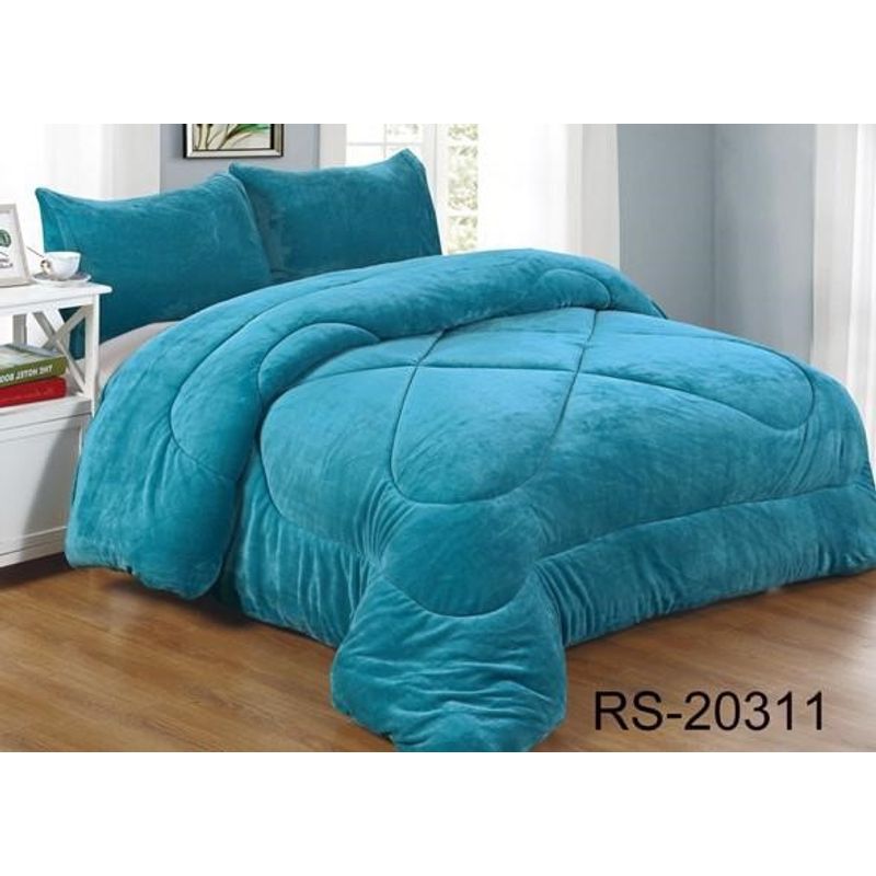 GENERICO - COBERTOR CALIPSO DISEÑO UNICOLOR PLUSH CON CHIPORRO 2 PLAZA ROUSS