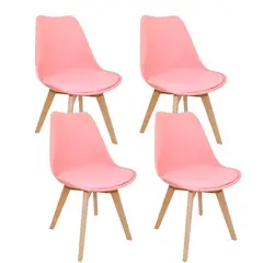 GENERICO - Pack de 4 Silla Clasica Estilo Tulip ROSA