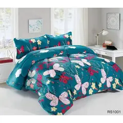 GENERICO - COBERTOR AZUL DISEÑO MARIPOSA PLUSH CON CHIPORRO 2 PLAZA ROUSS