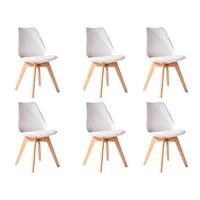 Pack de 6 Silla Clasica Estilo Tulip BLANCO