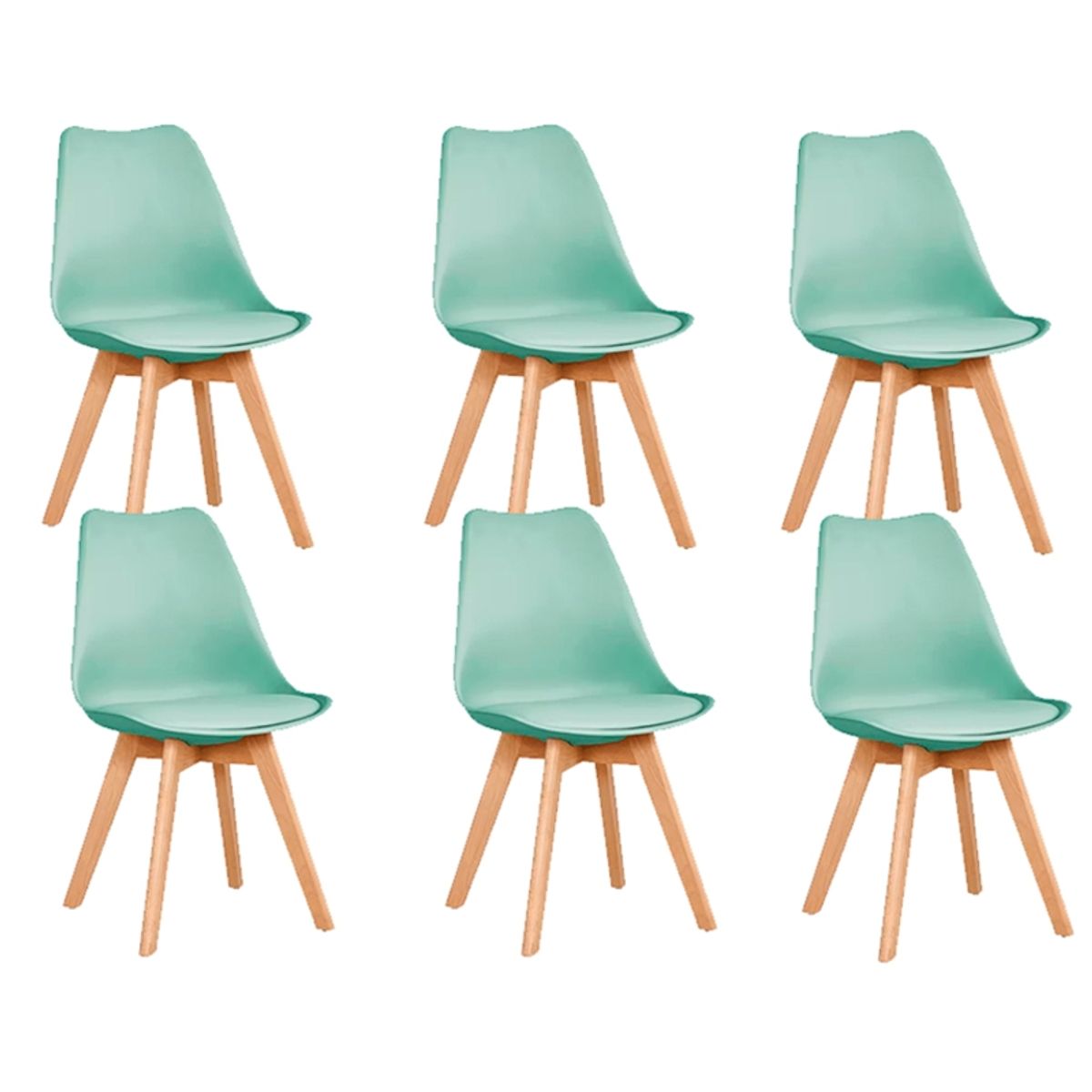 GENERICO - Pack de 6 Silla Clasica Estilo Tulip MENTA