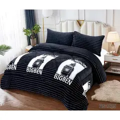 GENERICO - COBERTOR NEGRO DISEÑO BIGBEN PLUSH CON CHIPORRO 2 PLAZA ROUSS