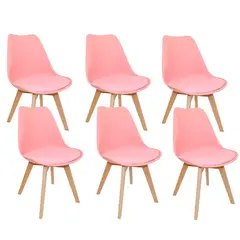 GENERICO - Pack de 6 Silla Clasica Estilo Tulip ROSA