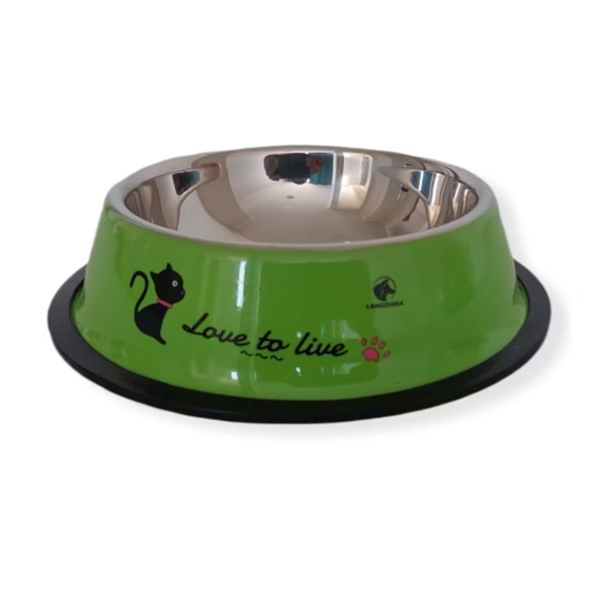 GENERICO - Plato Tazón Comida Agua Acero Inox Mascota Perro Verde