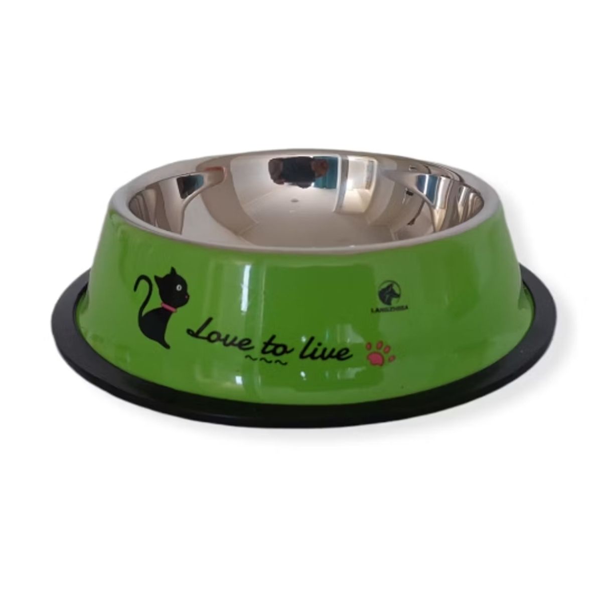 GENERICO - Plato Tazón Comida Agua Acero Inox Mascota Perro Verde