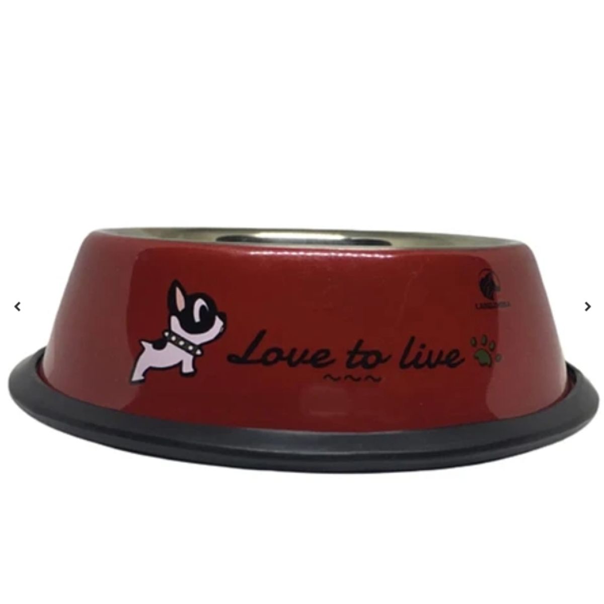 GENERICO - Plato Tazón Comida Agua Acero Inox Mascota Perro Rojo