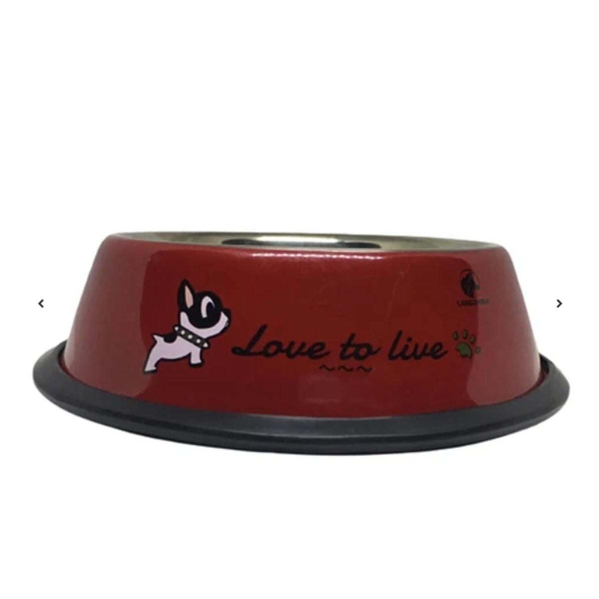 GENERICO - Plato Tazón Comida Agua Acero Inox Mascota Perro Rojo