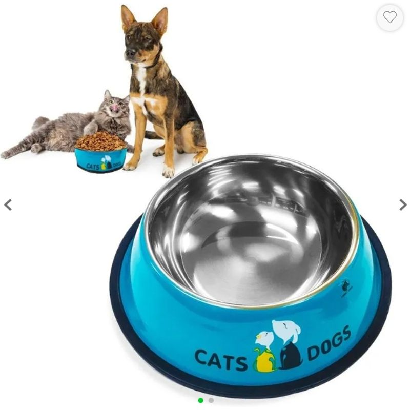 GENERICO - Plato Mascota Perro Gato Comedero Metal 16 Cm