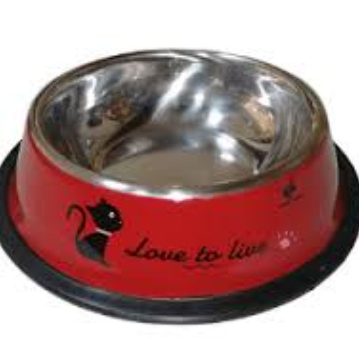 GENERICO - Plato Mascota Perro Gato Comedero Metal 16 Cm Rojo