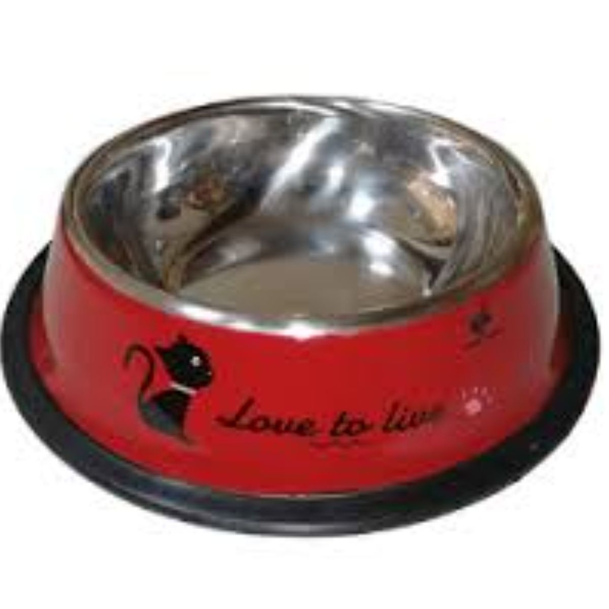 GENERICO - Plato Mascota Perro Gato Comedero Metal 16 Cm Rojo