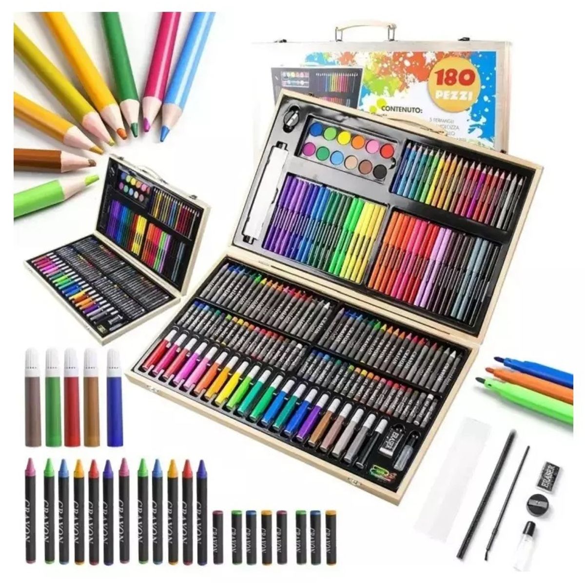 GENERICO - Set De Dibujo 180pc Set Para Pintar Lapices Colores Set Arte