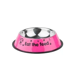 GENERICO - Plato Mascota Perro Gato Comedero Metal 16 Cm Rosa