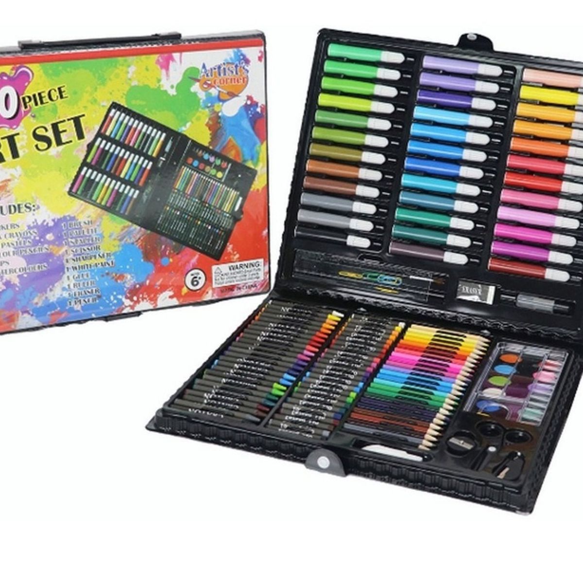 GENERICO - Set 150 Piezas Arte Dibujo Pintura Colorear Rosado