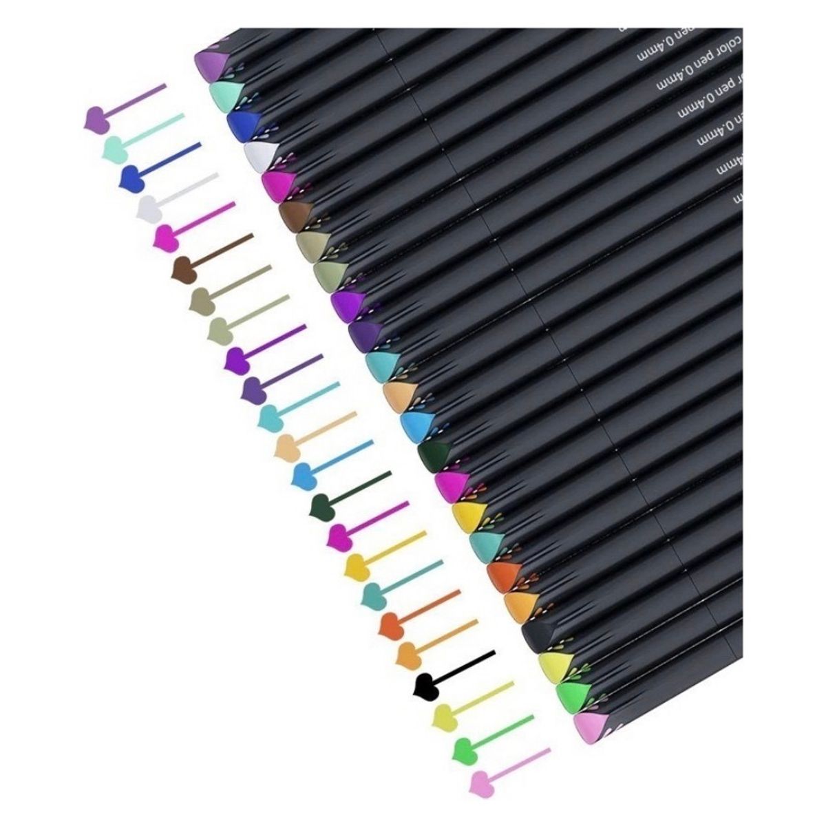 GENERICO - Lapices Tiralínea Fineliner 0,4mm 24 Colores Punta Fina