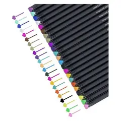 GENERICO - Lapices Tiralínea Fineliner 0,4mm 24 Colores Punta Fina