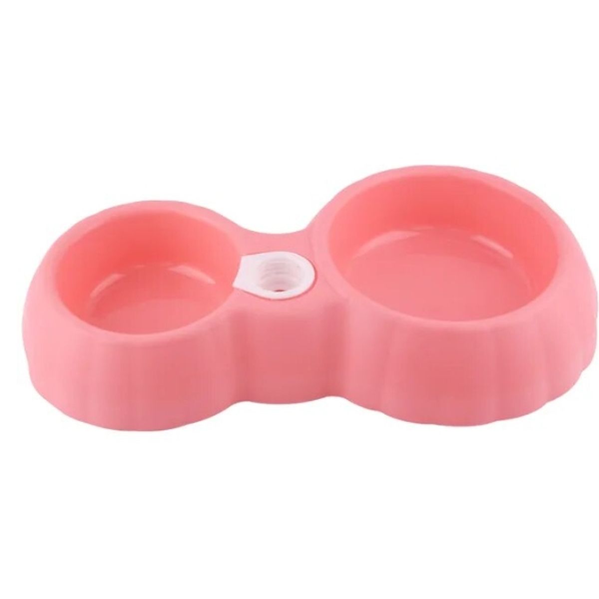 GENERICO - Cuenco Doble Para Perros Y Gatos Rosa Plastico