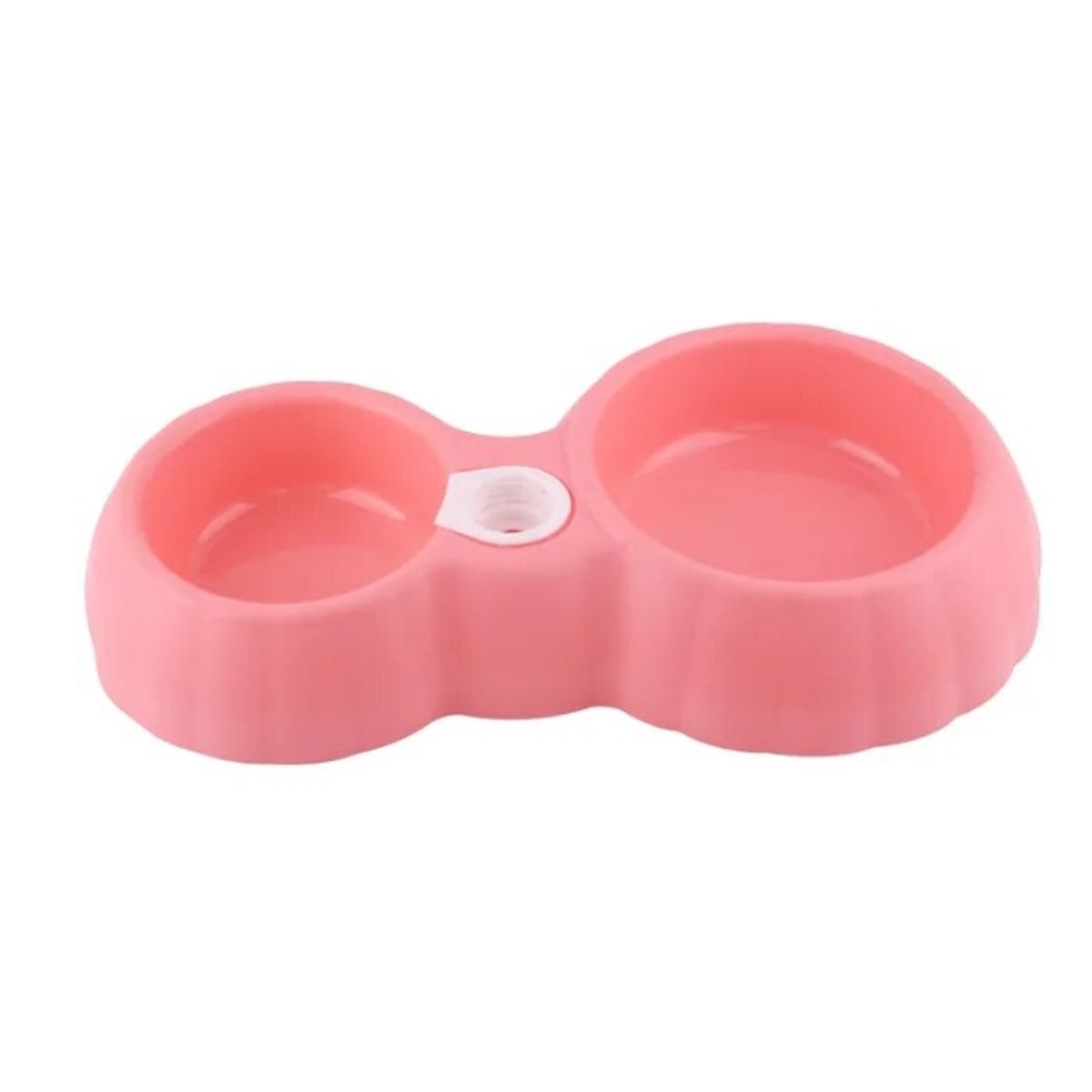 GENERICO - Cuenco Doble Para Perros Y Gatos Rosa Plastico
