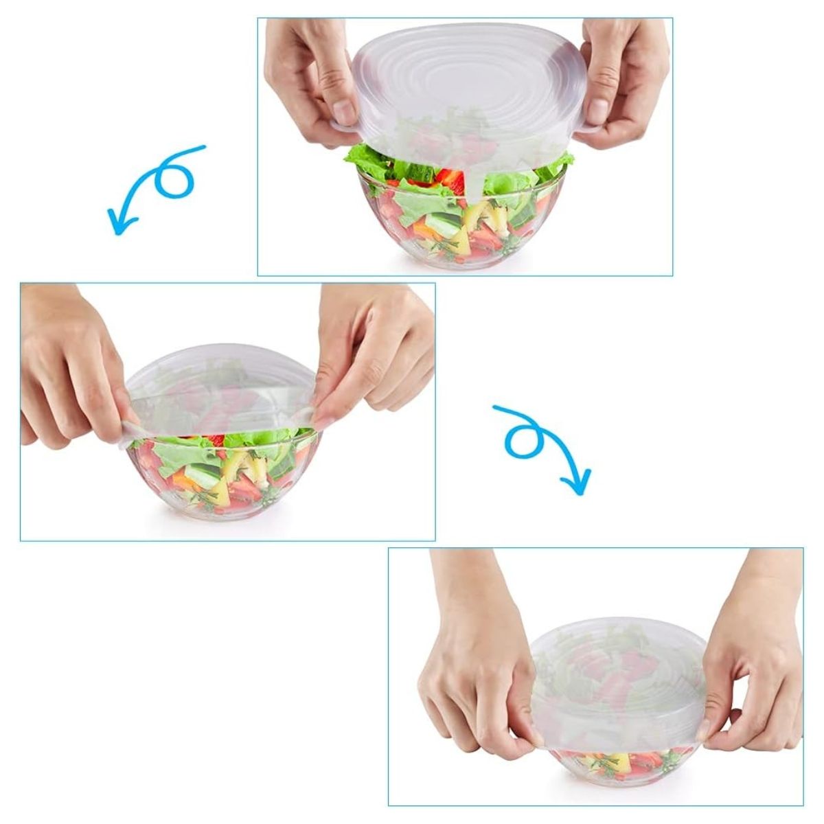 GENERICO - Juego de 6 Tapas Elásticas de Silicona Reutilizable