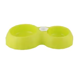 GENERICO - Cuenco Doble Para Perros Y Gatos Verde Plastico
