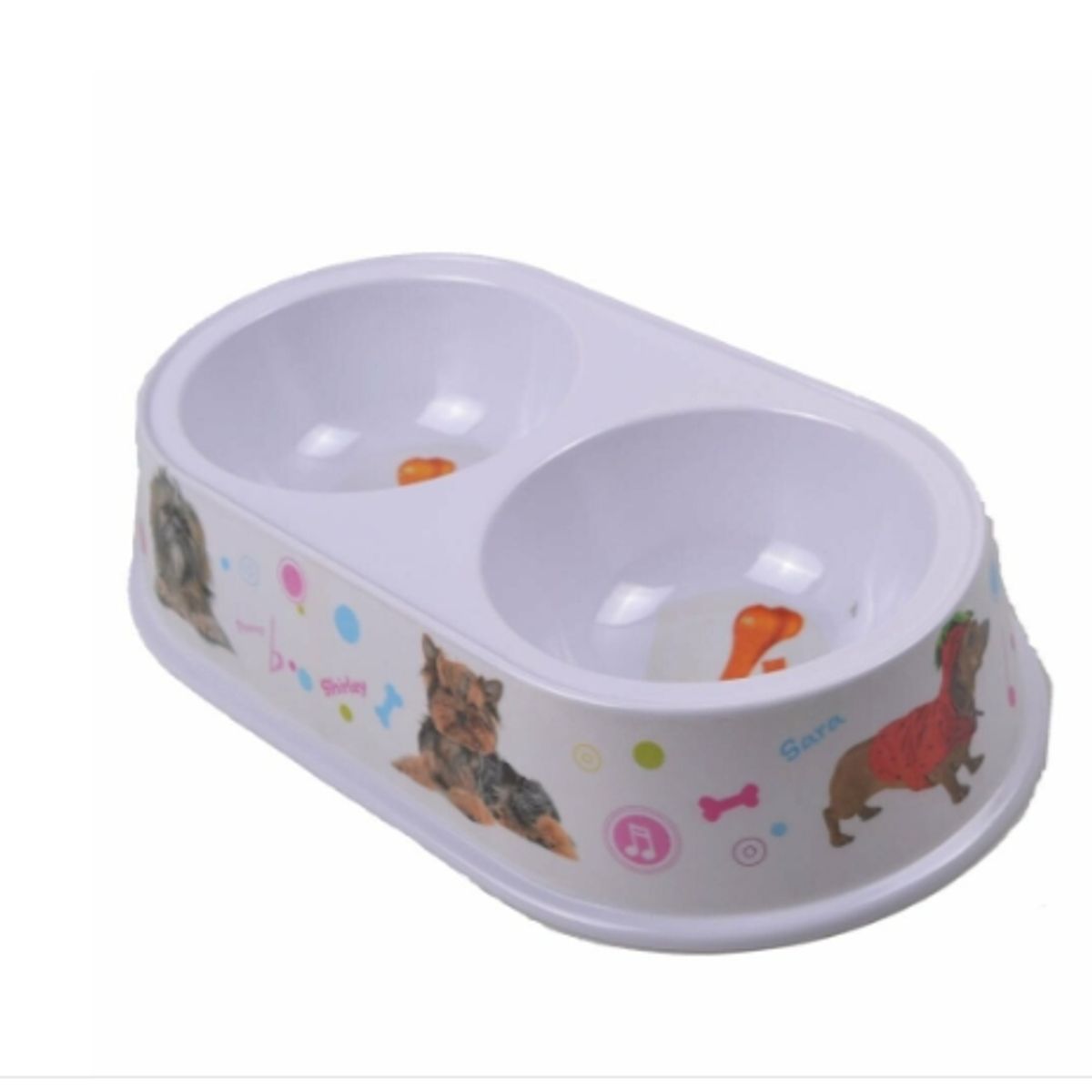 GENERICO - Comedero Doble Para Perros Y Gatos Plastico
