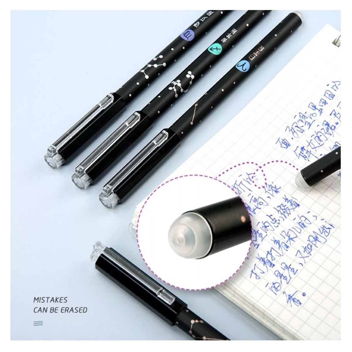 GENERICO - Caja 12 Lápices Tinta Gel 100% Borrable 0.5 Mm Lápiz Kawaii