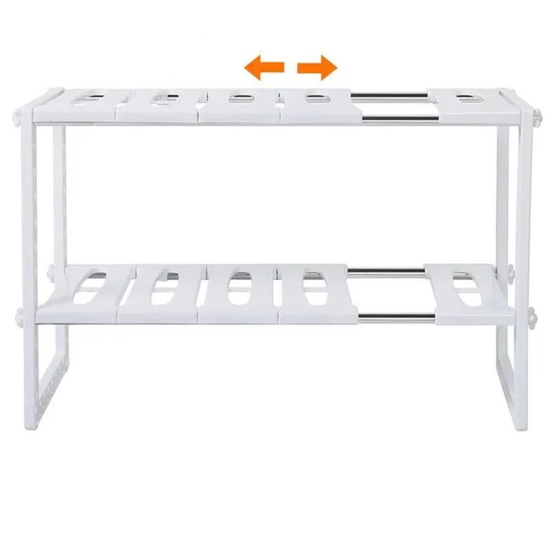 GENERICO - Organizador Doble de Acero Inoxidable con Estante Ajustable