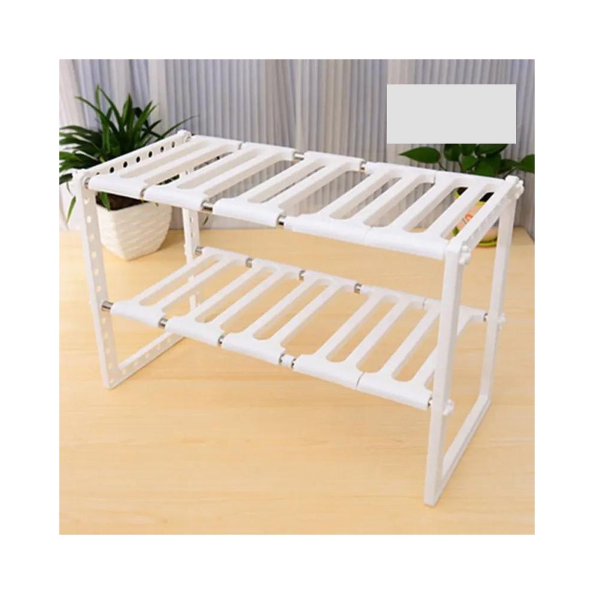 GENERICO - Organizador Doble de Acero Inoxidable con Estante Ajustable