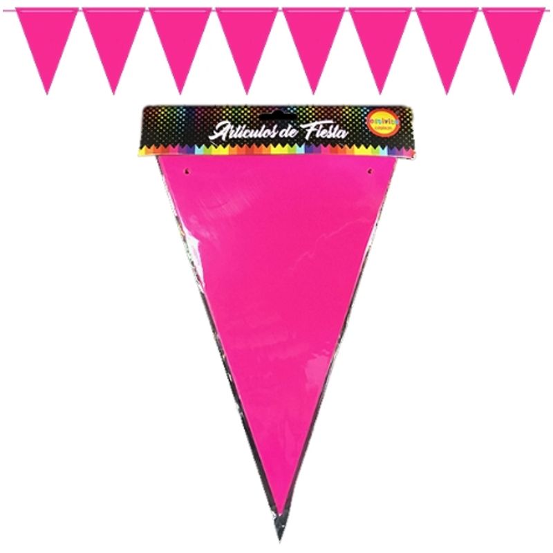 GENERICO - Banderín Fluor Varios Colores 5m Guirnalda