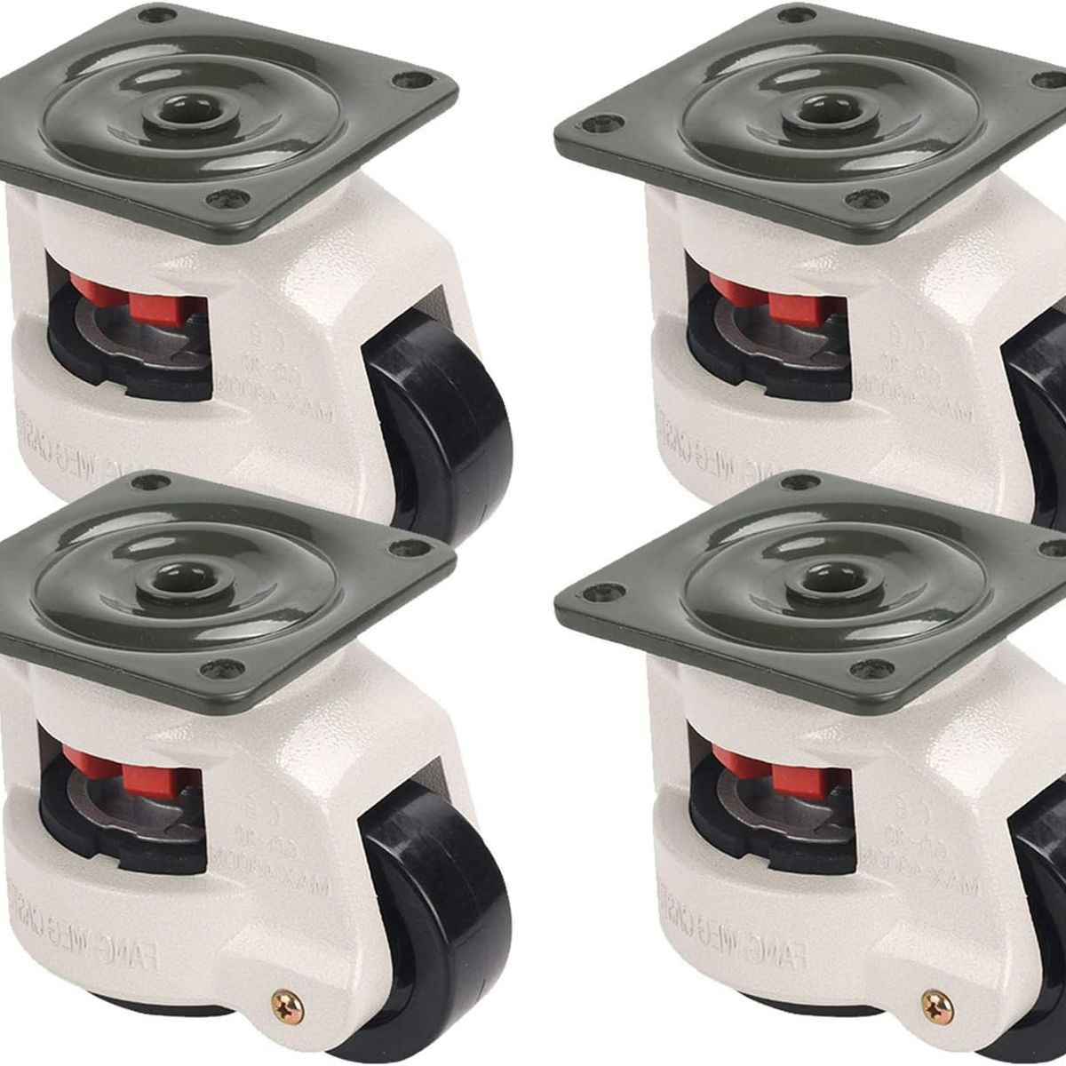 KUANGYE - 4 Ruedas Con Ajuste De Nivel. Heavy Duty. Carga De 500 Kg.