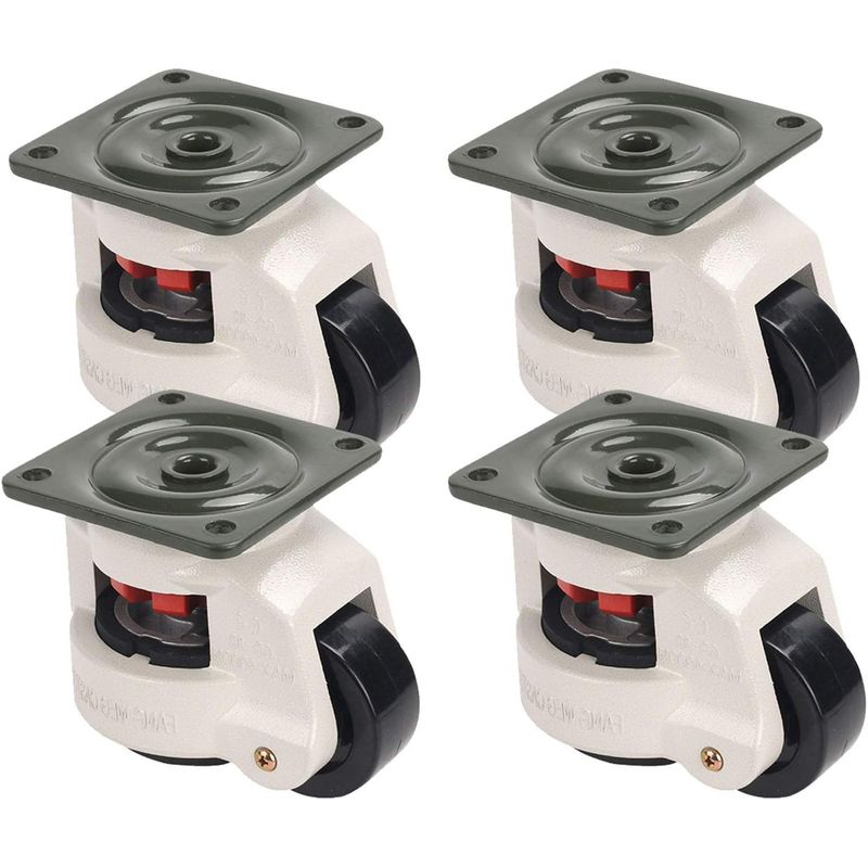 KUANGYE - 4 Ruedas Con Ajuste De Nivel. Heavy Duty. Carga De 500 Kg.