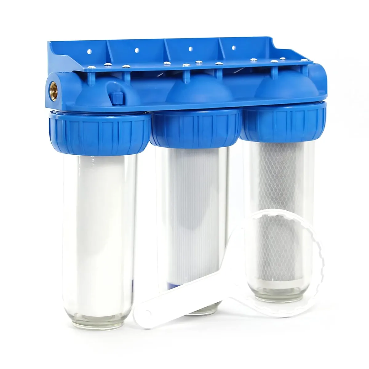 KUANGYE - Filtro Agua Triple Anti Sarro Ablandador 10 Pulgadas 3/4