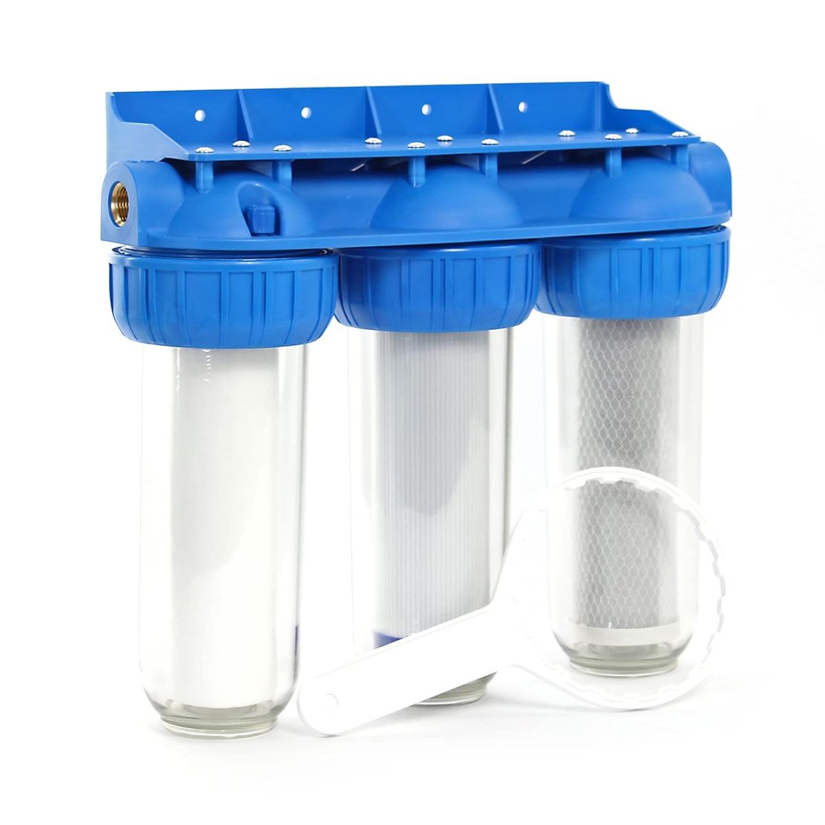 KUANGYE - Filtro Agua Triple Anti Sarro Ablandador 10 Pulgadas 3/4