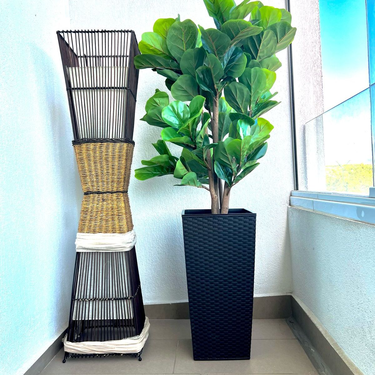 ARBUSTO REAL - Planta Artificial Ficus Premium LYRATA 120 cm. / 134 Hojas