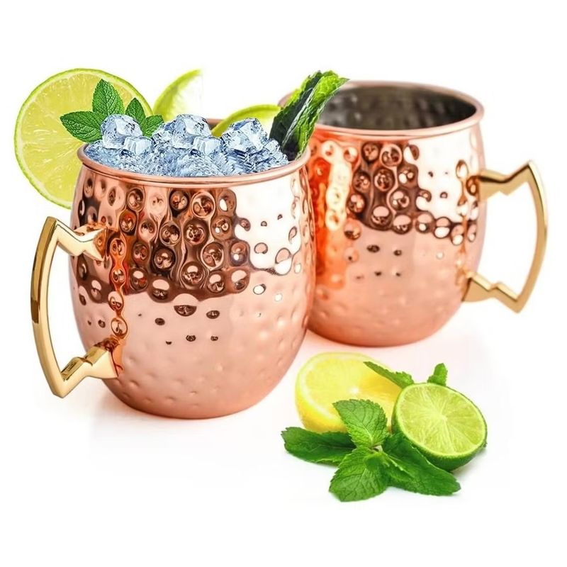 GENERICO - Pack X2 Mugs De Cobre Vasos Tragos Moscow Mule Mojito