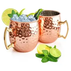 GENERICO - Pack X2 Mugs De Cobre Vasos Tragos Moscow Mule Mojito