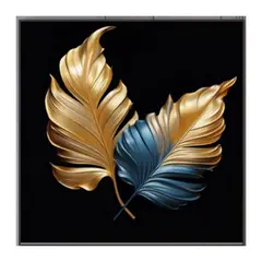 GENERICO - Cuadro Decorativo Plumas Bicolor 60x60