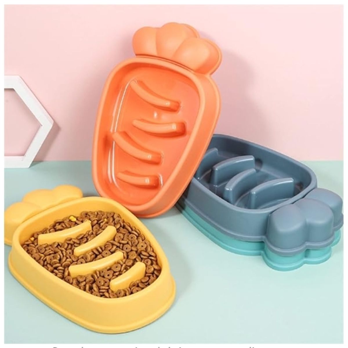 GENERICO - Cuencos Para Perros Ansiedad Forma Zanahoria Surtidos