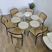 Juego de Comedor Warwick 120cm + 6 Sillas Delta Negro