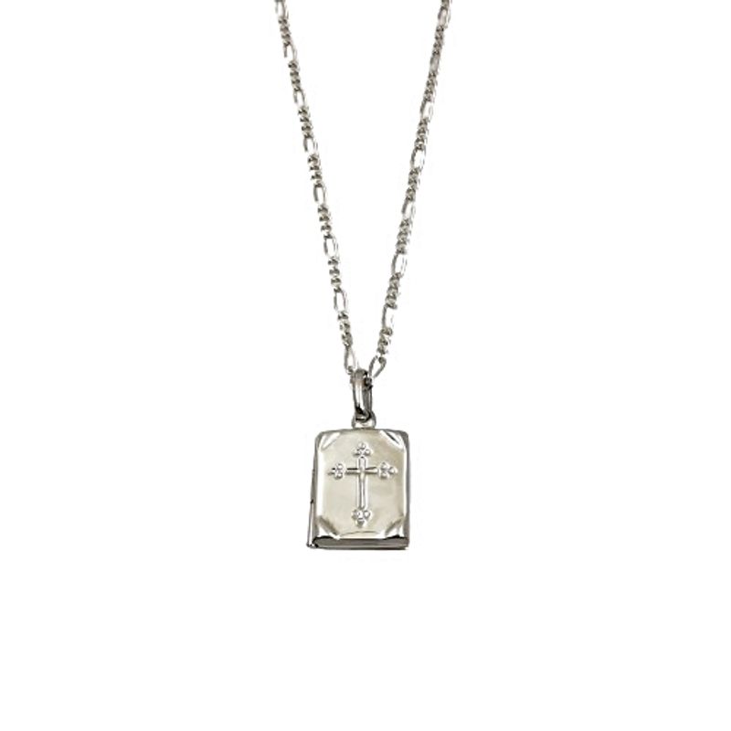 JOYAS MYTOKE - Collar Relicario Libro Religioso Plata 925 Unisex