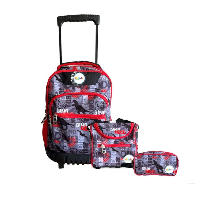 EKIZDE - MOCHILA ESCOLAR CON RUEDAS TRI-PACK 30 LITROS - JURASIC MODEL