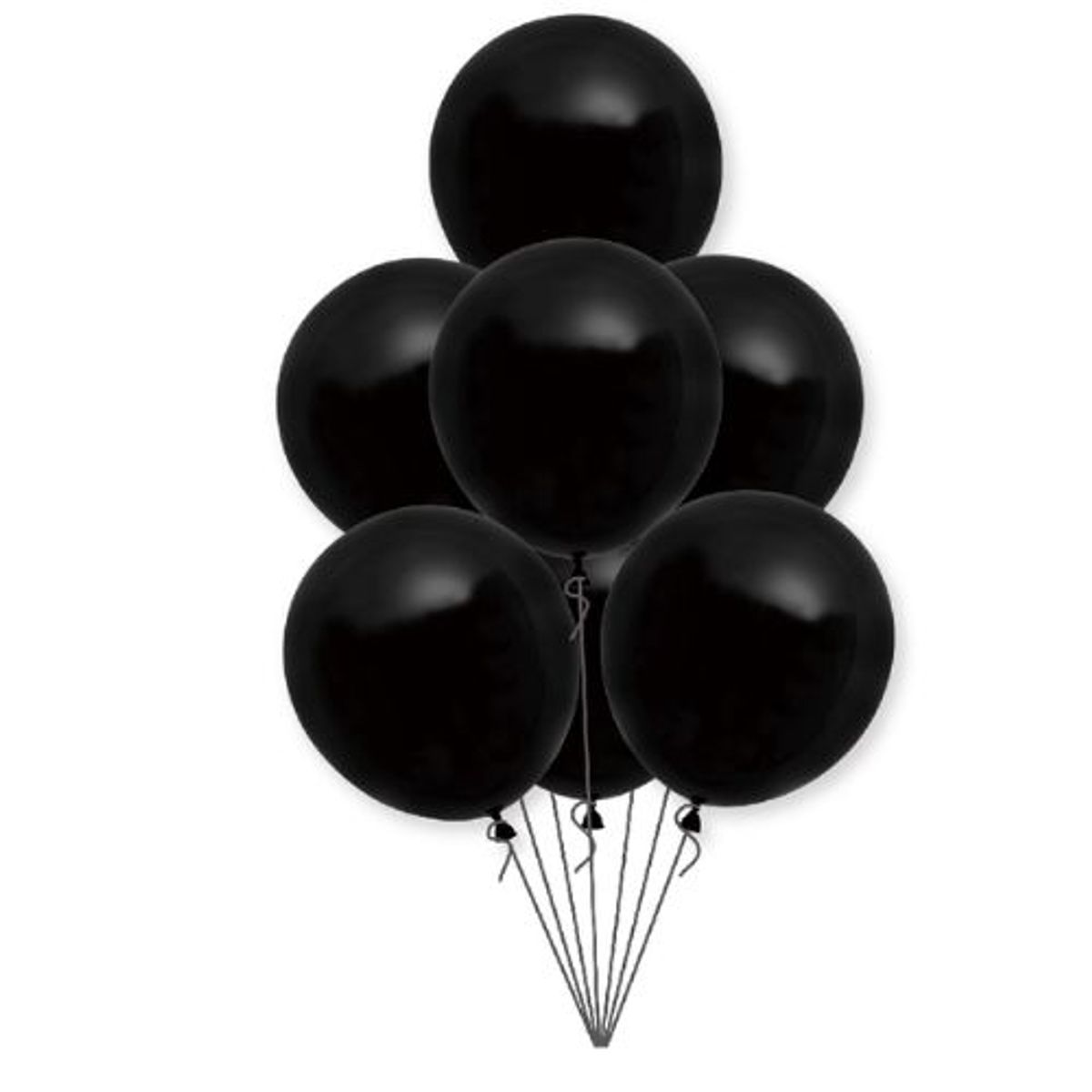 GENERICO - Globos Latex Color Negro 10 Unidades 25 Cm