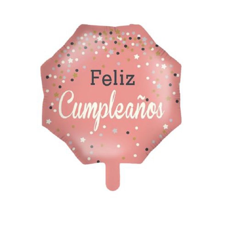 GENERICO - Globos Color Rosa Latex Dibujo Feliz Cumpleaños