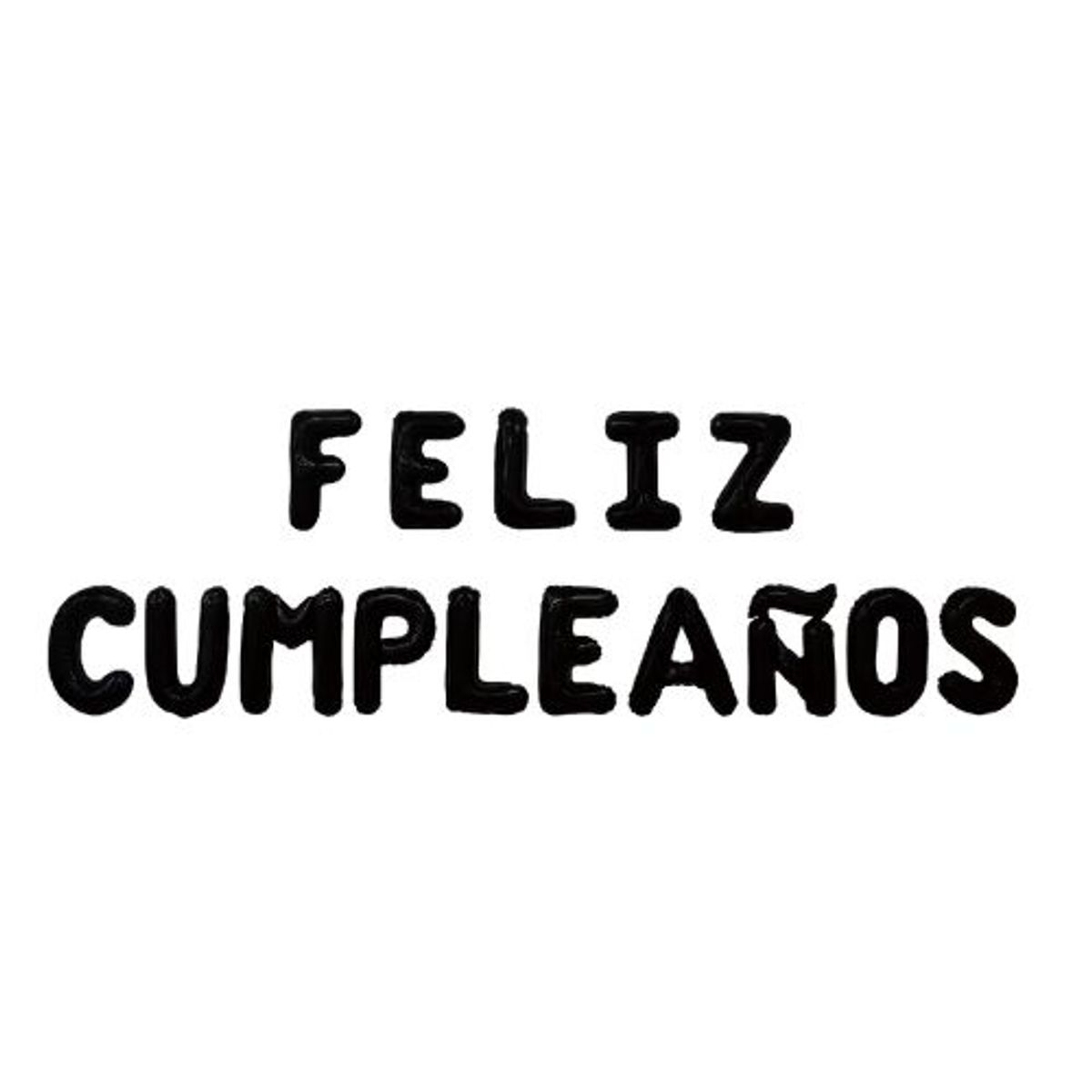GENERICO - Globos Color Negro Diseño Letra Feliz Cumpleaños
