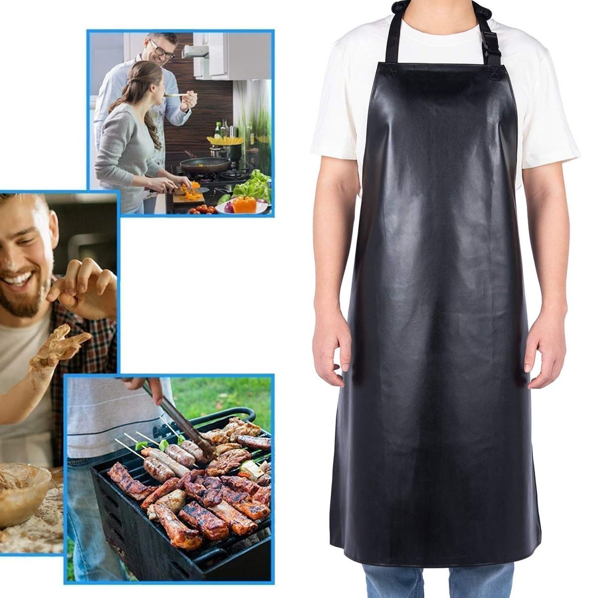 EDWINAYY - Delantales Restaurant Trabajo Anti-manchas Y Anti-grasa Pvc
