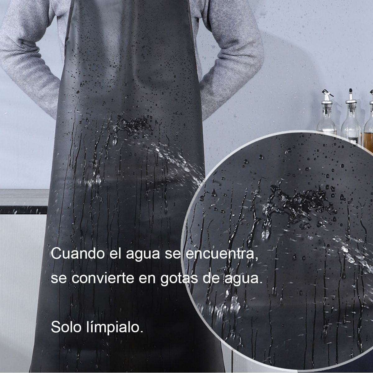 EDWINAYY - Delantales Restaurant Trabajo Anti-manchas Y Anti-grasa Pvc