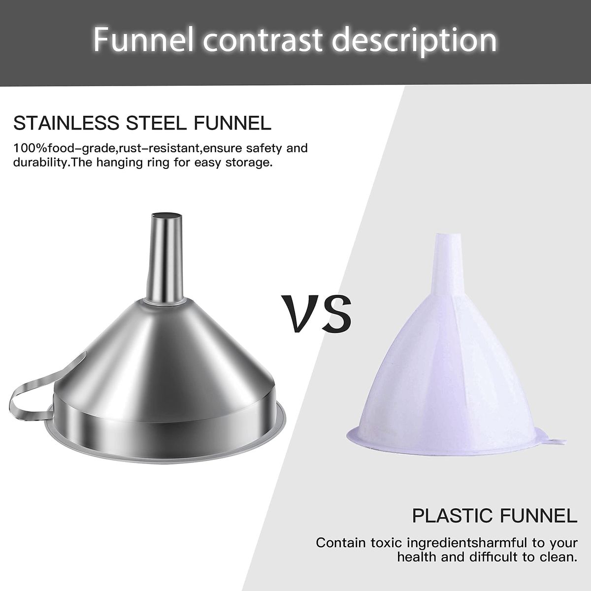 EDWINAYY - Embudo De Cocina De Acero Inoxidable 7 Piezas + Brocha X3