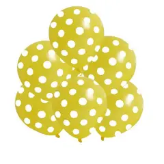GENERICO - Globos Latex Color Amarillo Diseño Puntos