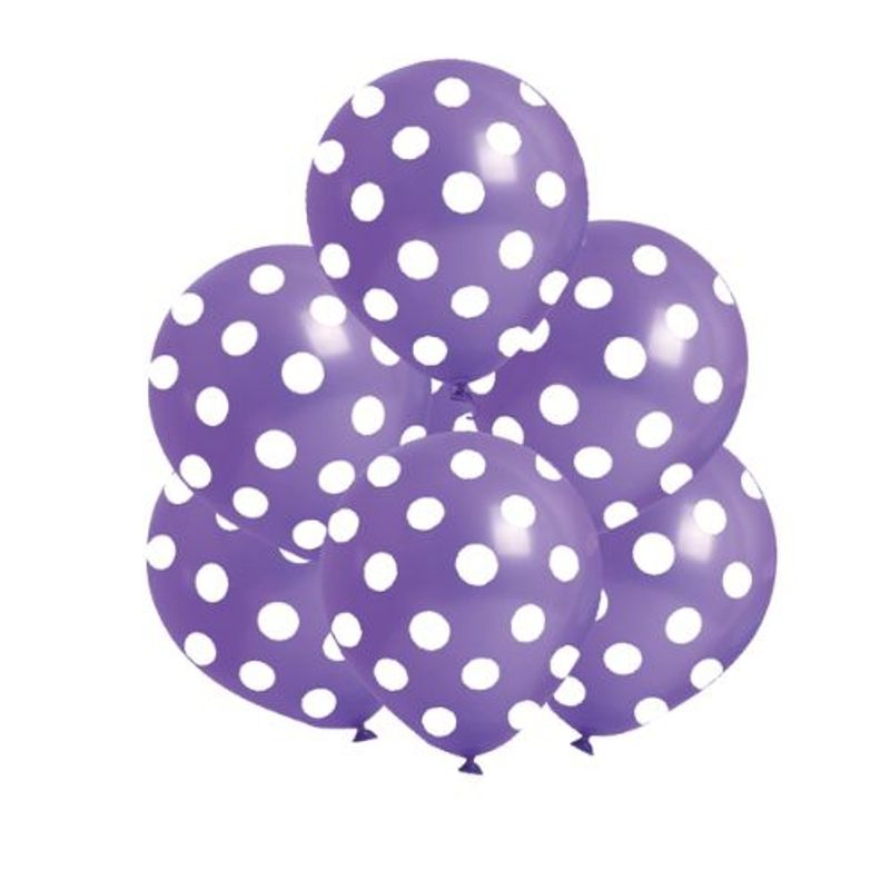 GENERICO - Globos Latex Color Morado Diseño Puntos